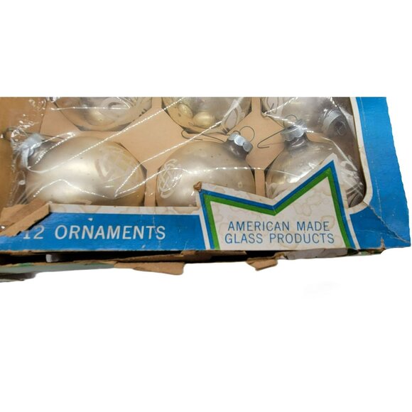 Coby Glass Christmas Ornaments 24 Stenciled Silver Butterfly & Geometric - Picture 5 of 16